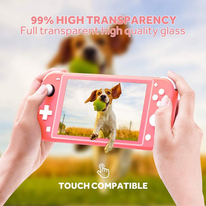 8PCS Case Compatible with Switch Lite, Carrying Case Accessories Kit, 1 Soft Silicon Case + 2 Screen Protector + 4 Thumb Caps + 1 Storage Carrying Coral